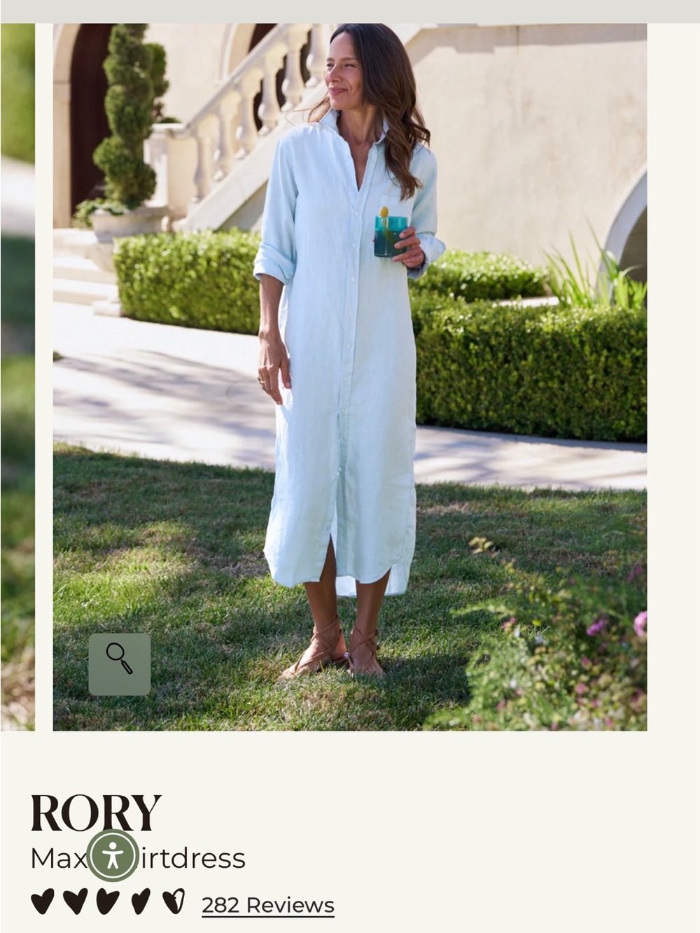 Frank & Eileen Blue Linen Button-Front Maxi Shirt Dress - Picture 6 of 6